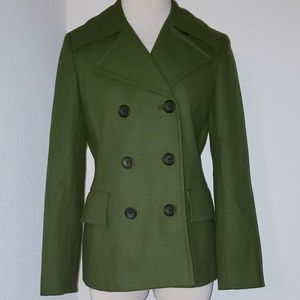 Banana Republic Double Breasted Olive Peacoat